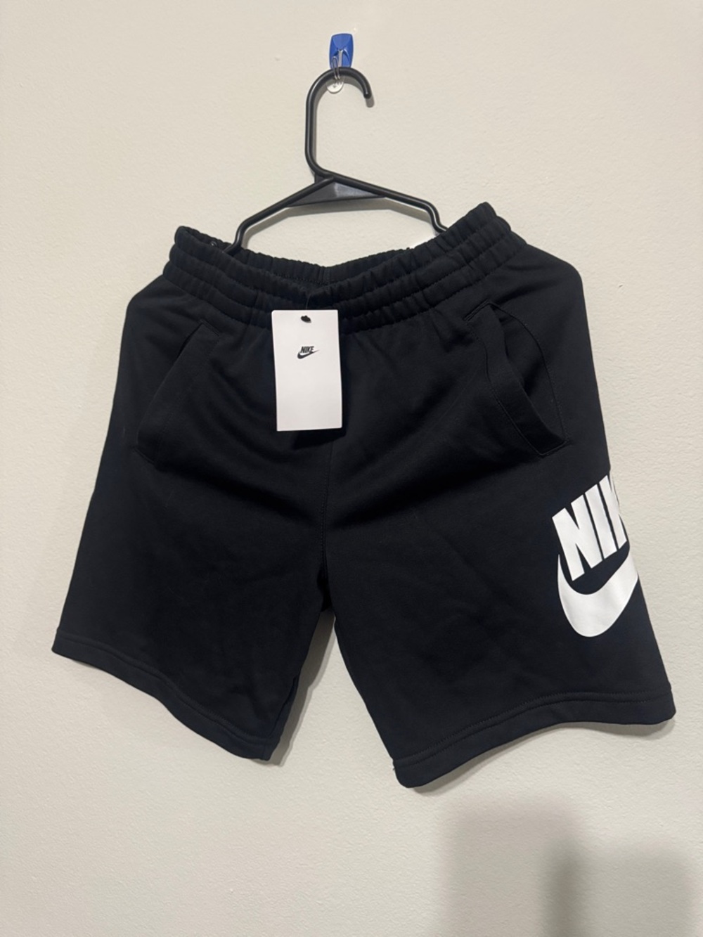 Nike Black Shorts with White Swoosh Logo